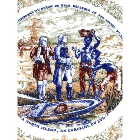 D’Arceau Limoges Vtg Collector’s Plate Lafayette Legacy Baron de Kalb Historic 8 - Picture 3 of 14